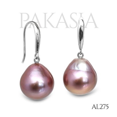 Approx. 11.0 - 12.0 mm, Edison Pearl, Fish Hooks Dangle Pearl Earrings