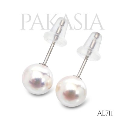 (PSL) Approx. 6.0 mm up, Aurora Rose, Pearl Stud Earrings