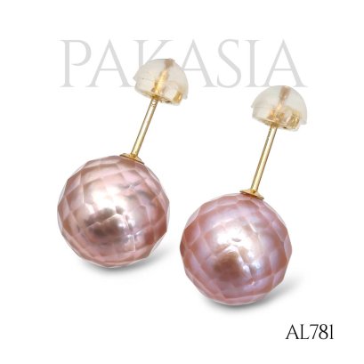 10.4 mm and 10.6 mm, Hanashinju, Freshwater Pearl, Stud Earrings