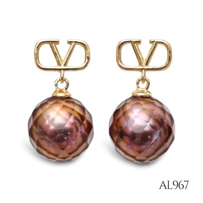 8.1 mm and 8.5 mm, Hanashinju, Freshwater Pearl, CD Stud Earrings Dangle Pearl