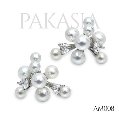 Approx. 3.0 - 4.0 mm, AK Pearl, Firework Pearl Stud Earrings