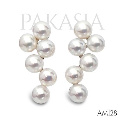 Approx. 4.0 mm, AK Pearl, Zig Zag Pearl, Stud Earrings