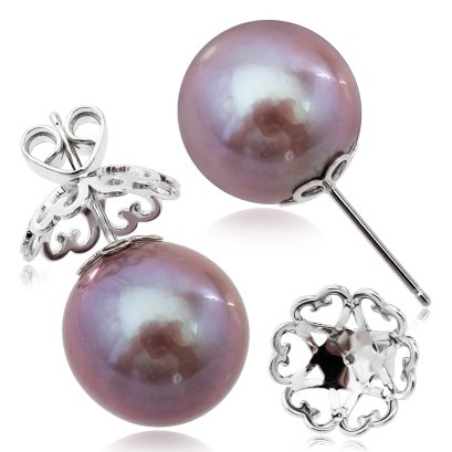 15.5 mm, Edison Pearl, Stud Pearl Earrings