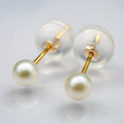 Approx. 4.5 mm, Akoya Pearl, Stud Pearl Earrings