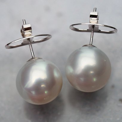 Approx. 12.0 mm Up, South Sea Pearl, Stud Pearl Earrings