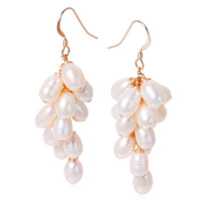 ต่างหู "พวงองุ่นไข่มุกระย้า" ไข่มุก Freshwater Pearl