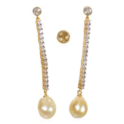 ต่างหู "หมุดพลอย" ห้อยไข่มุก South Sea