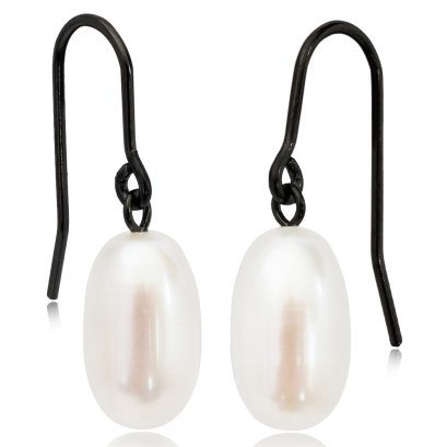 ต่างหู Fish Hooks ห้อยไข่มุก Freshwater Pearl