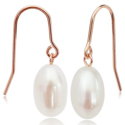 ต่างหู Fish Hooks ห้อยไข่มุก Freshwater Pearl