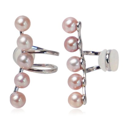 ( ราคาต่อคู่ ) ต่างหู Ear Cuff แถวไข่มุก ไข่มุก Freshwater