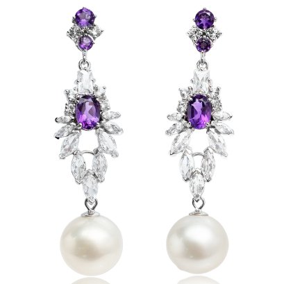 ต่างหู เหมยฮวา ห้อยไข่มุก South Sea Pearl