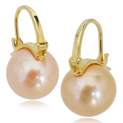 Approx. 13.0 - 13.7 mm, Edison Pearl, Solitaire Pearl Latch Back Earrings