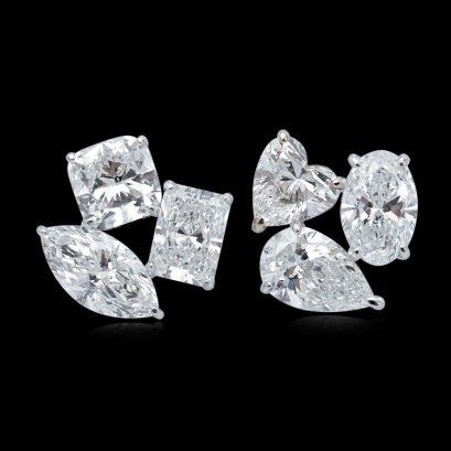 (IGI) Jewelry Weight 6.26ct, Laboratory Grown Diamond, Fancy Shaped Diamond Stud Earrings