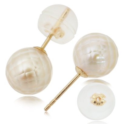 8.91 mm and 8.82 mm, Hanashinju Pearl, Stud Earrings