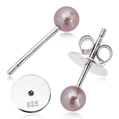 (Bank Chalermrat Collection) Approx. 4.5 mm, Pearl Candy, Stud Earrings