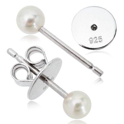 (Bank Chalermrat Collection) Approx. 4.3 mm, Akoya Pearl, Stud Earrings