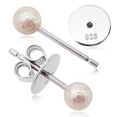 (Bank Chalermrat Collection) Approx. 5.9-6.0 mm, Hanashinju Pearl, Stud Earrings