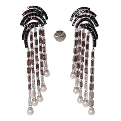 ต่างหู Barley ระย้าประดับเพชร ห้อยไข่มุก Akoya Pearl