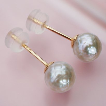 Approx. 6.0 mm Up, Hanashinju Pearl, Stud Earrings