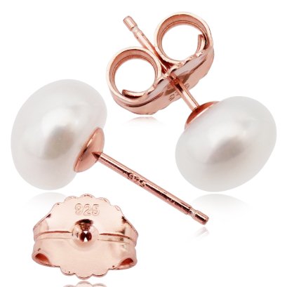 Approx. 9.0 mm , Freshwater Pearl , Stud Earrings