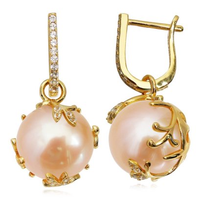 Approx.11.0-11.5 mm, Edison Pearl, Latch Back Jacket Pearl Earrings