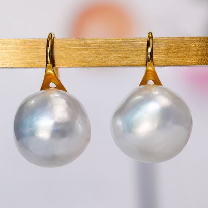 (PSL) Approx.12.7 mm, Aurora Phoenix, Fish Hooks "Spoon" Earrings