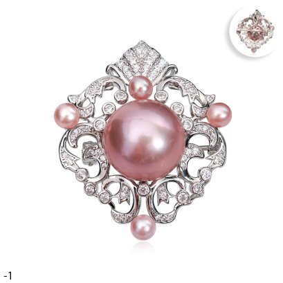 Approx. 4.0 mm and 14.0 mm, Edison Pearl, Royal Wreath Pearls Brooch