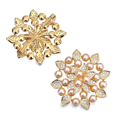 Approx. 4.0 mm, Freshwater Pearl, Wreath Pearl Brooch