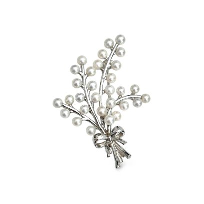 Approx. 3.0 mm, AK Pearl, Rice Bunch Pearl Brooch