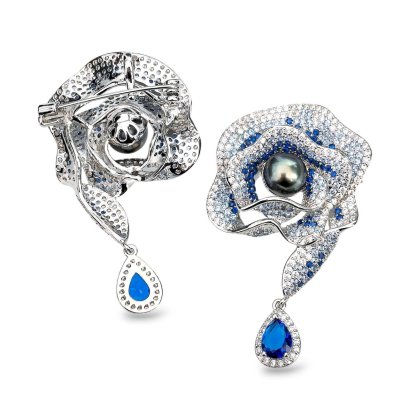 Approx. 8.0-9.0 mm, Tahitian Pearl, Rose Pearl Brooch