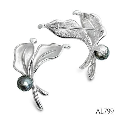 Approx. 9.5 mm, Hanashinju, Tahitian Pearl, Pearl Brooch