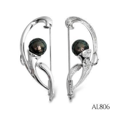 Approx. 8.9 mm, Hanashinju, Tahitian Pearl, Pearl Brooch