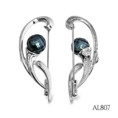 Approx. 9.0 mm, Hanashinju, Tahitian Pearl, Pearl Brooch