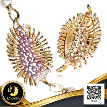 เข็มกลัด Cluster ไข่มุกทางมะพร้าว