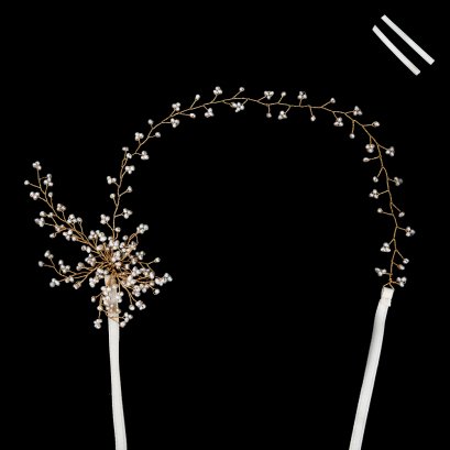 Approx. 3.0 mm, Freshwater Pearl, Pearl Branch Cloth Head Band