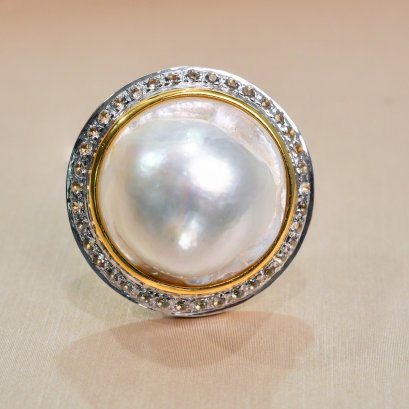 18.05 mm, Mabe South Sea Pearl, Cuff Link