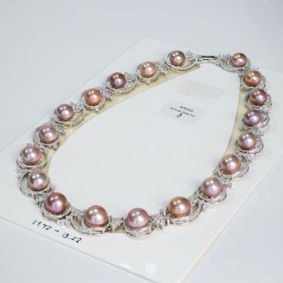 Approx. 11.0 -13.0 mm, Edison Pearl, Amazon Tropicana Pearl Style Necklace