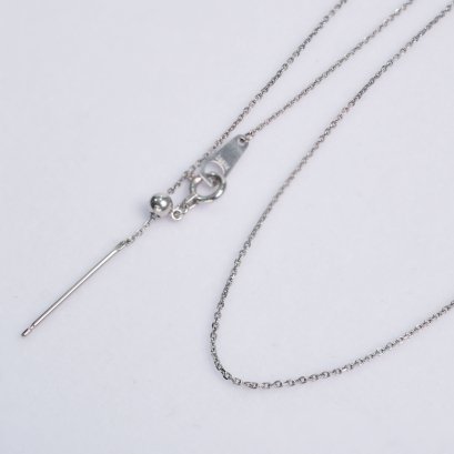 (PT950) Cable Chain Necklace with Needle Pin 20.0"