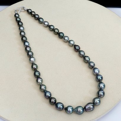 8.60 - 10.94 mm, Tahitian Pearl, Graduated Pearl Necklace