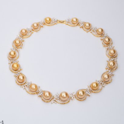 Approx. 11.0-14.0 mm, Gold South Sea Pearl, Amazon Tropicana Pearl Style Necklace