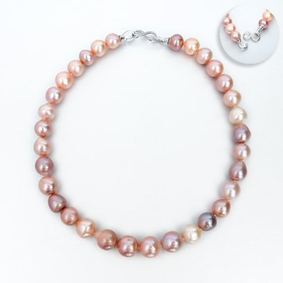 11.28 - 14.45 mm, Edison Ripple Pearl, Graduated Pearl Necklace