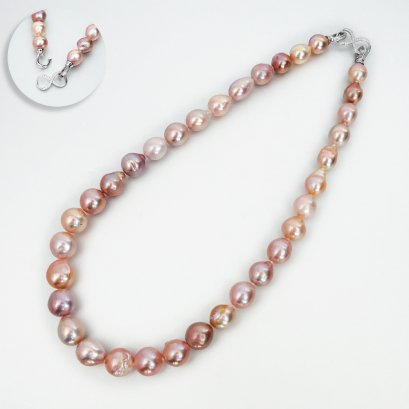 9.99 - 13.11 mm, Edison Ripple Pearl, Graduated Pearl Necklace