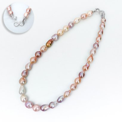 9.33 - 11.85 mm, Edison Ripple Pearl, Graduated Pearl Necklace