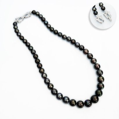 Approx. 8.00 -12.00 mm, Tahitian Pearl, Graduated Pearl Necklace