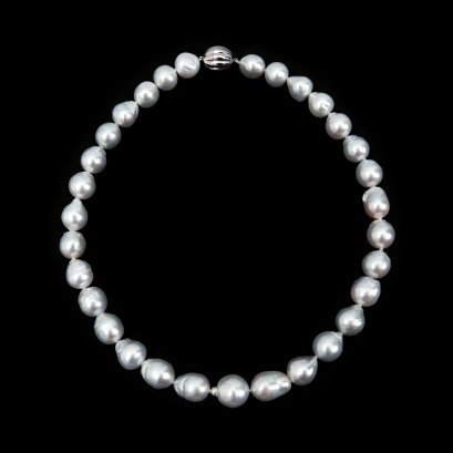 11.11 - 14.79 mm, White South Sea Pearl, Graduated Pearl Necklace
