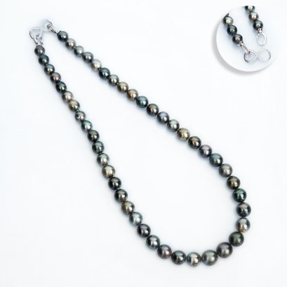 7.98-10.55 mm, Tahitian Pearl, Graduated Pearl Necklace