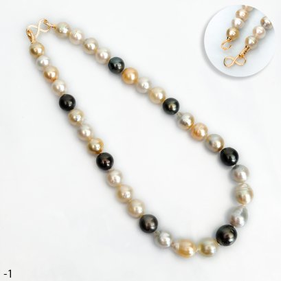 Approx. 12.0-13.0 mm, South Sea and Tahitian Pearl, Graduated Pearl Necklace