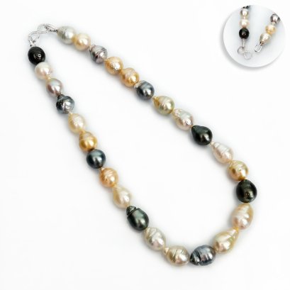 12.30 - 13.98 mm, South Sea and Tahitian Pearl, Graduated Pearl Necklace