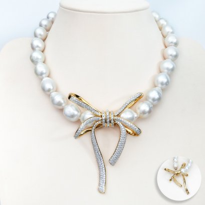 11.92 - 14.74 mm, White South Sea Pearl, The Angel Collection, Graduated Pearl Necklace
