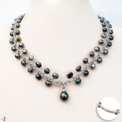 Approx. 5.0 - 10.0 mm, Tahitian Pearl, Chanderlier Pearl Necklace